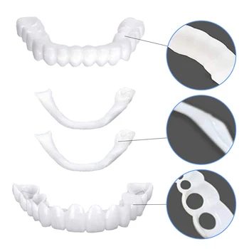 2 Pár Zubov Dyhy Bieliace Zubné Protézy Imitácia Traky Dočasné Falošné Zuby Kryt Dokonalý Úsmev Pohodlné Nosenie Protézy Auta