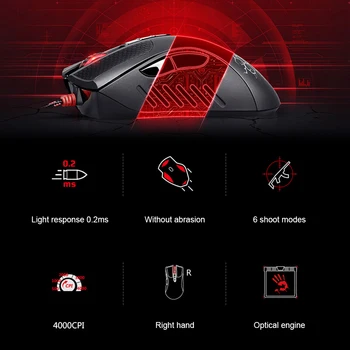 A70 A90 4000DPI USB Káblové pripojenie Hernej Myši Optický Snímač Farebné Odlesky Herných Myší Pre Profesionálny Hráč Pre PUBG PC Notebook