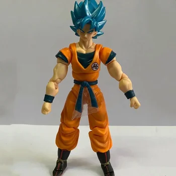 Anime Obrázok Draka Balll Z Modré Vlasy Son Goku PVC Figúrka Akcie Figma Hračky, Bábiky Model Sochy Goku Hnuteľného SHF Dieťa Zber