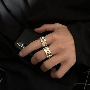 G-Dragon Rovnaké Položky Malé Chryzantéma Daisy Krúžok Otvorenie Nastaviteľný Krúžok Mužov A Žien Milovníci Hip-Hopu, Šperky Crystal Petal