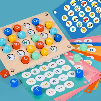 Montessori Deti, Drevené Hračky List párovanie Pamäť Šach Multi-Play Vzdelávacie Hra Raného Vzdelávania Aids Rôznych Kreslených Karty