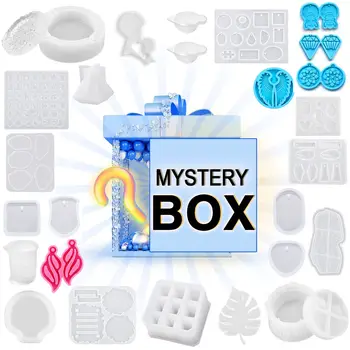 Mystery Box Crystal UV Epoxidové Živice Formy DIY Silikónové Formy Šperky, Takže Náhodný Štýl Prekvapenie Darček Slepé Okno zalievacia Umenie