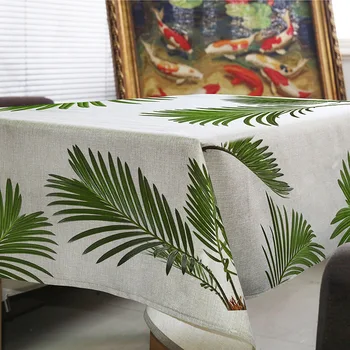Obrus Tropické rastliny zelené listy reštaurácii svadobné domáce dekorácie Piknik mat na stôl okrúhly stôl na darček