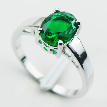 Simulované Emerald 925 Sterling Silver Veľkosť Prsteňa 5 6 7 8 9 10 11 12 PR03