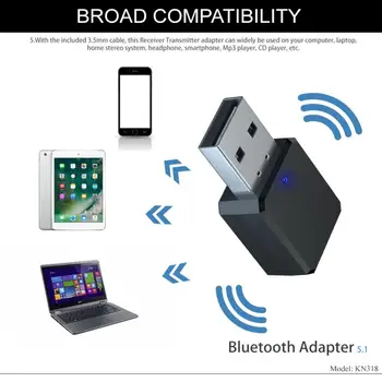 Usb Bluetooth-kompatibilné Vysielač Tv Prijímač Dongle Adaptér 3,5 Mm Aux Domov Stereo Auto Hifi Audio Adaptér Pre Hands-free