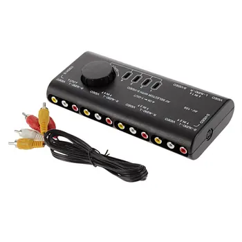Z AV RCA spínaciu skrinku AV Audio a Video Signálu, Prepínač Splitter 4 Spôsob Výberu 4 v 1 Zväzok 1 AUX Vrecko Koaxiálne Káble ONLENY
