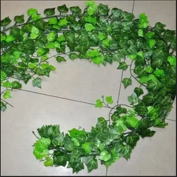 1 KS 2,5 m Umelé lacné Ivy Leaf Umelé Rastliny Green Garland Rastliny Viniča Falošné Lístie, Domáce Dekorácie, Svadobné Dekorácie