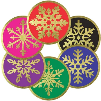 100-500Pcs Snowflake Veselé Vianoce Nálepky Candy Bag Obálky Tesnenie Label Nálepka Vianočné Darčeky Box Dekorácie
