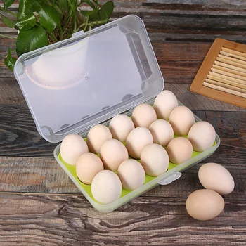 15 Mriežky Prenosné Vajcia Box Shockproof Plastové Vajíčko Držiteľ Domácnosti Chladnička Úložný Box Vajcia Organizátor Zásobník Polica Priestor Displeja