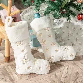 18x45cm Vianočné Ponožky 2 Farba Snowflake Štýly Santa Claus Deti Ponožky Prospech Noel Darčeky šťastné a Veselé Vianoce, Výzdoba Pre Domáce 2022