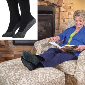 1Pair 35 Stupeň Zimných Tepelnej Vyhrievané Ponožky Aluminized Vlákien Zahustiť Super Mäkké Pohodlie Ponožky Udržať Nohy v Teple Lyžiarske Ponožky