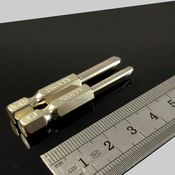 2 ks Sada Magnetických Y-Typ Skrutkovač Vrtákov 3.0-4.5 mm skrutkovača Bitov 1/4