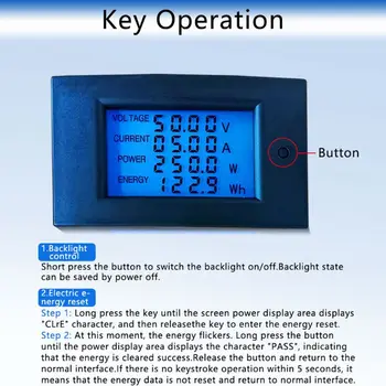 20/50/100A DC 7.5-100V Digitálny LCD Voltmeter Ammeter Wattmeter energie Energie Meter Volt kwh Watt Amp