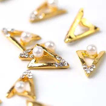 2019 10 nových kusov bright crystal pearl nechtov drahokamu zliatiny Nail Art, ozdoby lesk DIY 3D Pearl nechtov šperky, prívesok