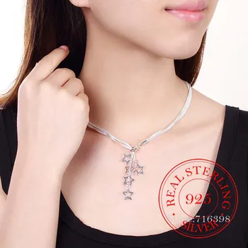 2020 Vintage Bijoux Luxusné Taiji 5 Star Reťazca Vyhlásenie Náhrdelník Prívesok pre Ženy 925 Sterling Silver Jemné Šperky Príslušenstvo