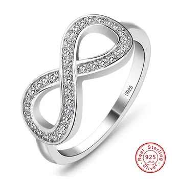 2021 Najlepší Priateľ Dar Vysokej Kvality S925 pečiatka Šterlingov plata Infinity Krúžok Nekonečná Láska Symbolom Módy Prstene pre Ženy Veľkosti 5-10