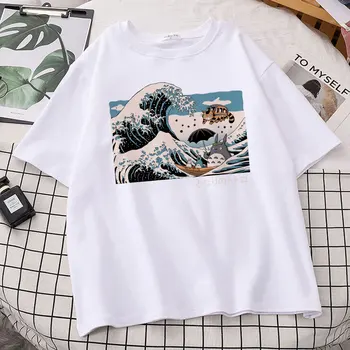 2022 Módne Ženy T-Shirt Harajuku Nadrozmerné T-shirt Žena Totoro Grafické Oblečenie Legrační Karikatúra Tričko 90. rokov Anime Topy Čaj