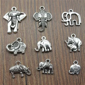 20pcs Slon Charms Antique Silver Farba Cute Elephant Charms Prívesky, Náramky Pre Malý Slon zobrazili kľúčové tlačidlá, Takže Šperky