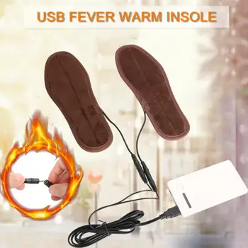 35-44 Veľkosť Zimné USB Vyhrievané Obuvi Vložky Nohy Teplé Ponožky, Podložku Mat Elektricky Vykurovacej Vložky Umývateľný Teplou Termálnou Vložky