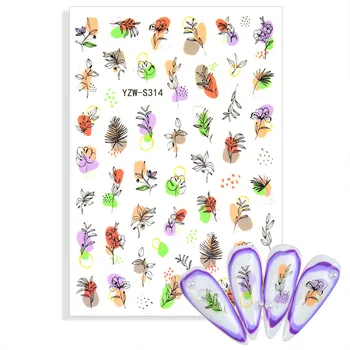 3D Nail Nálepky Multi-farebný Motýľ Kvetinový Vzor, Listov, Samolepiek pre Manikúru DIY Nálepky na Nechty