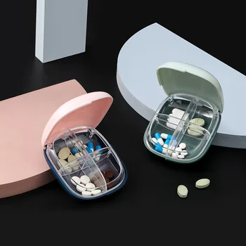 4 Mriežky, Nepremokavé Medicíny Pilulku Box pre Skladovanie Cestovné Pilulku Prípade Vitamíny Kontajner Plastový Krúžok Náušnice Šperky Úložný Box