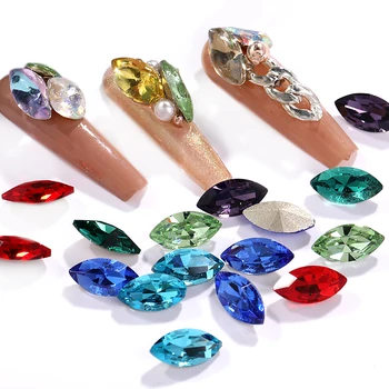 5x10mm 10Pcs Kôň Očí, Tvar Nechtov Šperky, Sklenené Kamienky Flatback Diamond Nails Kúzlo 2022 Sklenené Korálky Kamienkami Nail Art Kamene