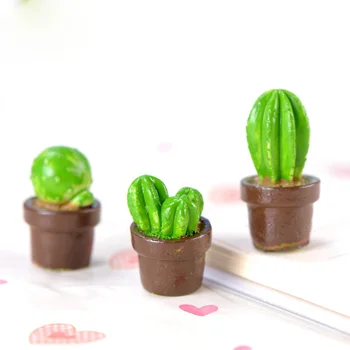 6pcs Kaktus Údaje Bábiky Dom, urob si sám Miniatúrne 3D Rastliny Figúrky, Dekorácie domček pre bábiky Hračky Detí, Narodeniny, Darčeky, Doplnky