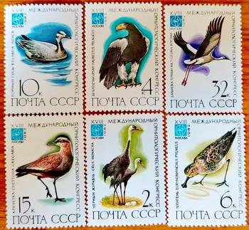 6Pcs/Nastaviť Nové ZSSR CCCP Post Pečiatka 1982 Vzácnych Vtákov Pečiatky MNH
