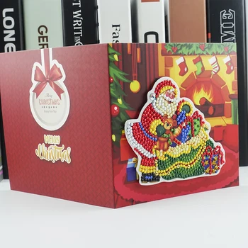 8Pcs 5D DIY Diamond Maľovanie Vianočné Karty, Pohľadnice Santa Claus Diamond Výšivky, Vianočné Pohľadnice, Narodeniny, Vianoce, Darček