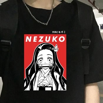 Anime Démon Vrah Kawaii Legrační Karikatúra Nezuko T Shirt Ženy Roztomilý Rengoku Tanjiro Grafické T-shirt Manga Streetwear Tričko Žena