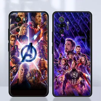Avengers Koniec Hry Prípade mobilného Telefónu Pre Redmi Poznámka 9S 9 10 Pro Max 8 7 8T K40 9C 9A 8A Kryt Čierny Mäkké Coque Capa