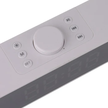 Bezdrôtové Bluetooth Reproduktory, LED Soundbar TV Budík Home Theater Sound Bar FM Rádio, Reproduktory Počítača Som Biela