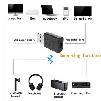 Bluetooth 5.0 Audio Vysielač, Prijímač USB Adaptér Pre TV, PC a Auto Reproduktorov Čierna