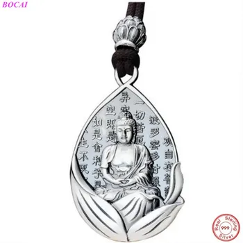 BOCAI S999 Mincový Striebro Prívesok Retro Pôvodné Populárne Guardian Boh Zverokruhu Čistý Argetnum Budhistické Amulet pre Mužov a Ženy