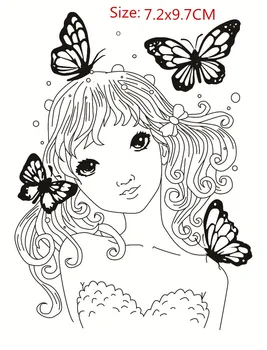 Butterfly Girl Pečiatka A Kovové Die Scrapbooking Abecedy Pečiatka Razba Plavidlá Silikónový Transparentný Stampstampons