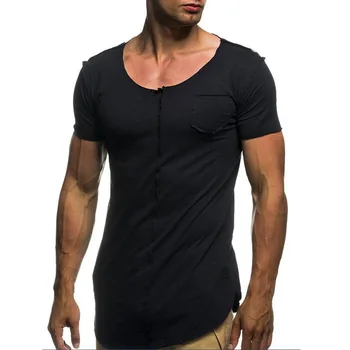 C1101-Letné nové pánske T-shirts farbou slim trend bežné krátke rukávy móda