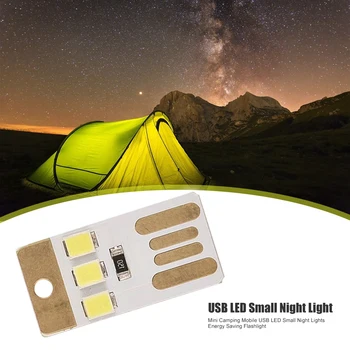 Camping Noc Turistika Stan na Čítanie Svetlo Vonkajšie Prenosné Úspory Energie Baterka Mini Ultra-tenký Mobilný USB LED Keychain Noc