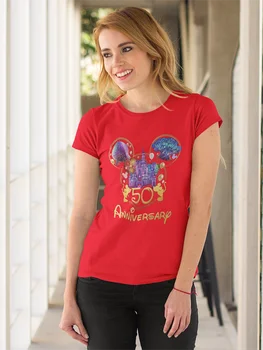 Disney 50. Výročie Mickey Mouse Tričko Doprava Zadarmo 2022 Zábavné Tričká Krátky Rukáv Ropa Tumblr Mujer Nadrozmerná Lumbálna