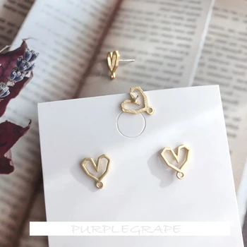 DIY Ázijské gold series náušnice príslušenstvo mini v tvare srdca obdĺžnikový šperky, prívesok, náušnice materiály 4 kusy