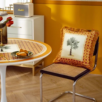 DUNXDECO taliansky Luxusný Vankúš Dekoračné obliečky na Vankúš Moderného Umenia Domov Žltá zebrovité Velvet Mäkké Pohovka Kreslo Coussin
