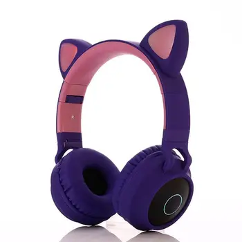 EastVita LED Mačka Uší Potlačením Hluku Slúchadlá Bluetooth 5.0 Mladých Ľudí, Deti Headset Podpora TF Kariet 3.5 mm Konektor Mic