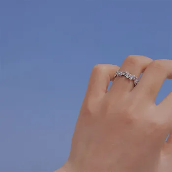 Elegantné Crystal Motýľ Prstene pre Ženy kamarátkami kórejský Štýl, Módne Lesklé Krúžok Otvoriť Adjustabe Strany Šperky Svadobný Dar