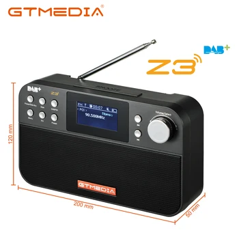 GTMEDIA Z3 Rozhlasový Prijímač Prenosný Digitálny DAB Stereo/ RDS Multi Band Rádio Reproduktor Budíka TFT Black A White LCD Displej