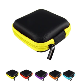 Horúce Mini Zips Pevný Slúchadlá Prípade PU Kožené Slúchadlá Skladovanie Taška Ochranné USB Kábel Organizátor, Prenosné Slúchadlá Puzdro, krabica