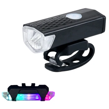 Hot predaj Svetlo na Bicykel USB Nabíjateľné Požičovňa Lampou Predného Svetlometu Baterka & Bicykel zadné svetlo Bezpečnostné Výstražné Svetlo TSLM1