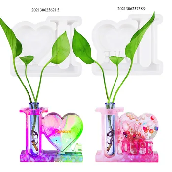 Kvetináč Odlievanie Kruhové Námestie Hydroponické Kontajner Crystal Kvetinové Vázy, Silikónové Formy Valentína Dekorácie
