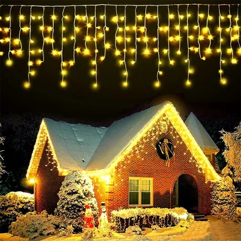 LED Cencúľ Svetlo, Vonkajšie, Terasa, Záhrada Vianočné String Svetlo Okno Opony Garland Svetlo Pre Vonkajšie Zábradlie Strechy Svadobné Party
