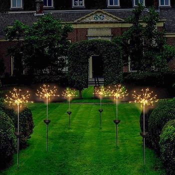 LED Solárne Nepremokavé Ohňostroj Svetlo Vonkajšie Nádvorie Trávnik Púpava Miesto Svietidla String Garden Party Dovolenku Dekorácie