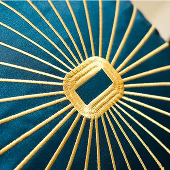 Luxusné Výšivky Vankúše Blue Black Gold Line Hodiť obliečky na Vankúše na Gauči, Pohovka, Spálne, Obývacia Izba 45x45cm