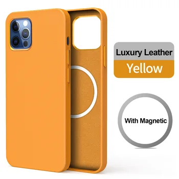 Luxusný Magnetická Originálne Kožené puzdro Pre iPhone 12 Pro Max 12Pro Prípade Bezdrôtové Nabíjanie Kryt Pre iPhone 11 Pro Max 12 Mini Fundas
